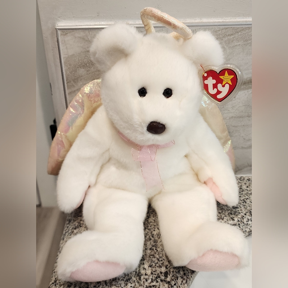 Ty Beanie Buddy Halo Angel Bear 14" 1999 Vintage Retired Mint With Tags
